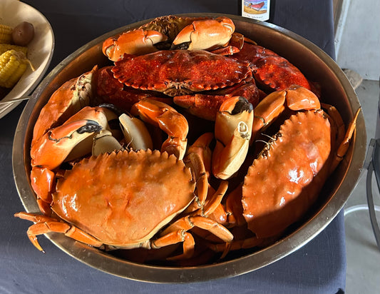 cooked rock crab in bowl
